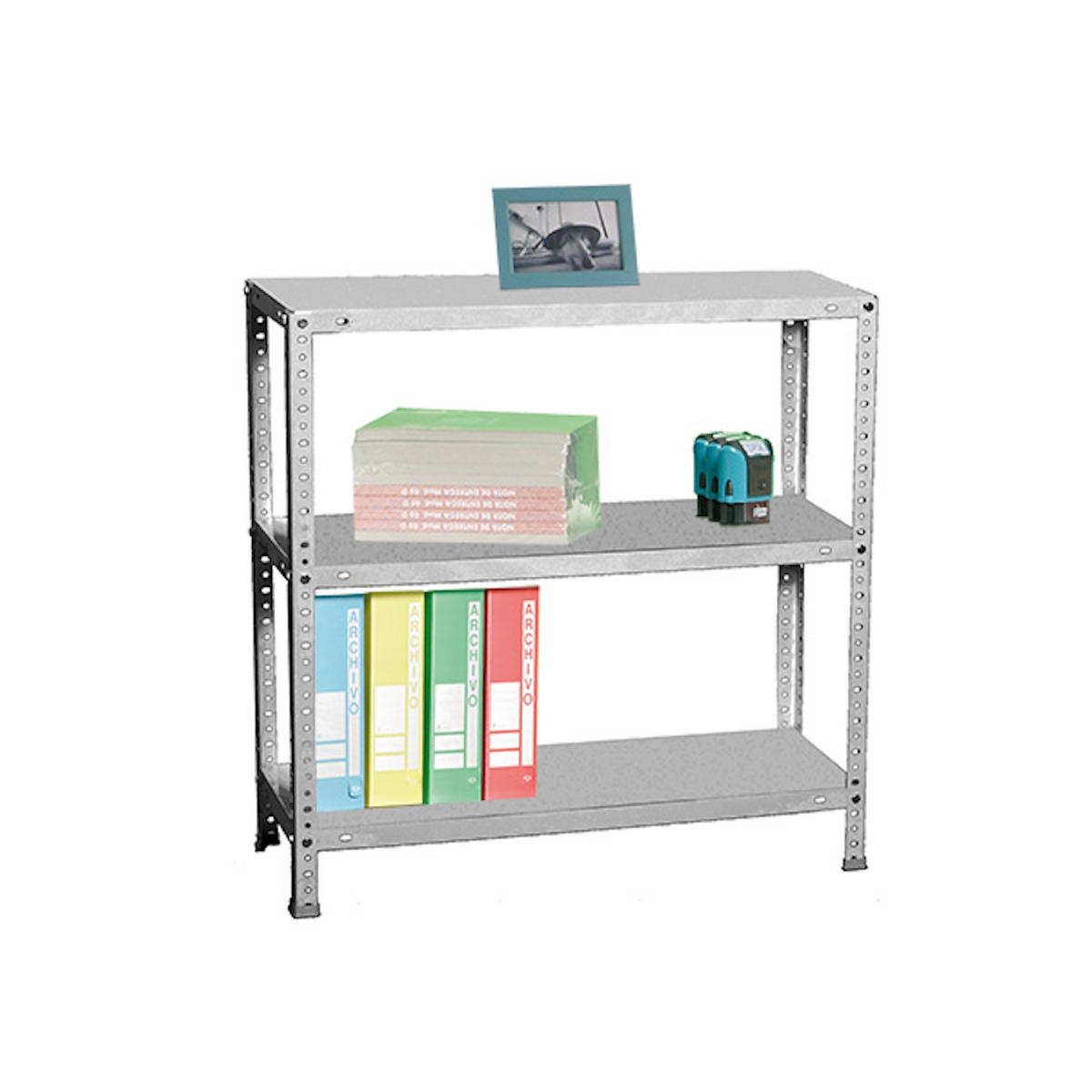 SCHRAUBREGAL PANDA MINI | HxBxT 90x110x40cm | 3 Fachböden | Fachlast 75kg | Verzinkt - Silberfarben, Metall (110/90/40cm) - PROREGAL