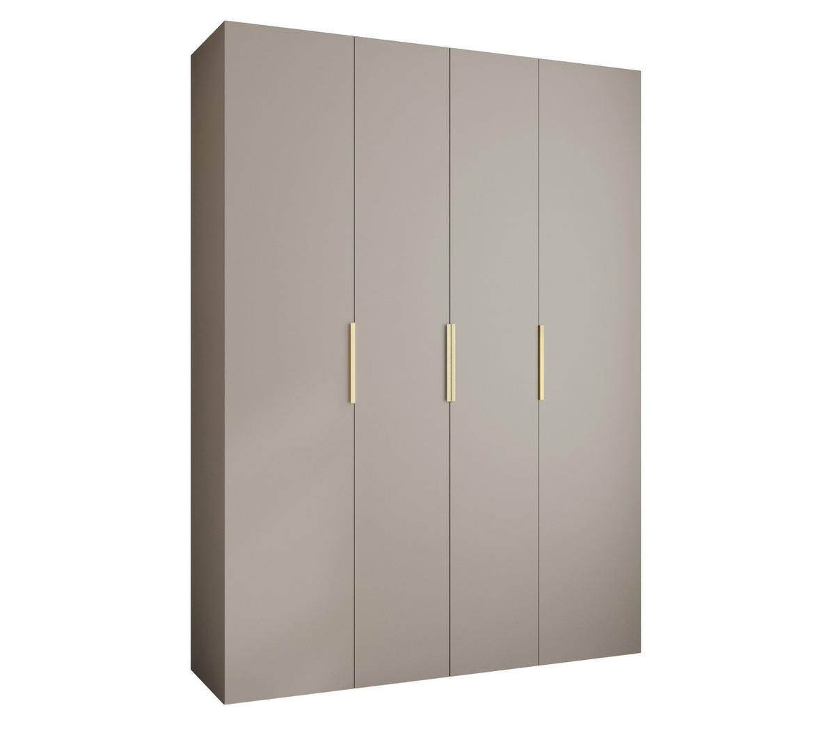 DREHTÜRENSCHRANK 245,5/180/40 4-türig - Kaschmir/Goldfarben, Holz/Metall (180/245.5/40cm) - Abiks Möbel