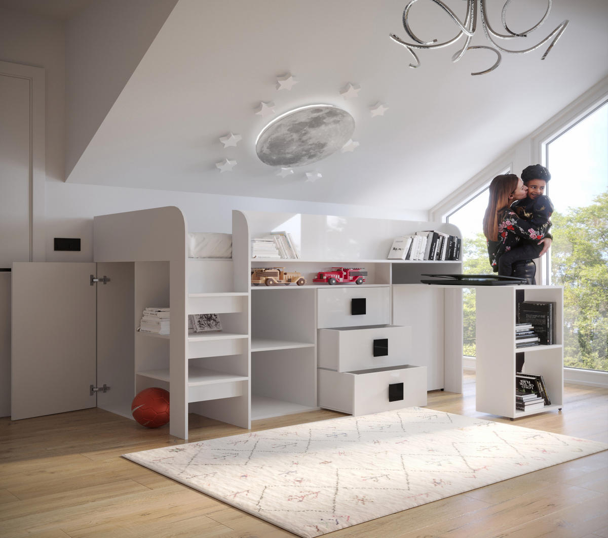 HOCHBETT 203,3/106,6/125 - Schwarz/Weiß, Holz (90/200cm) - MÖBEL KRYSPOL