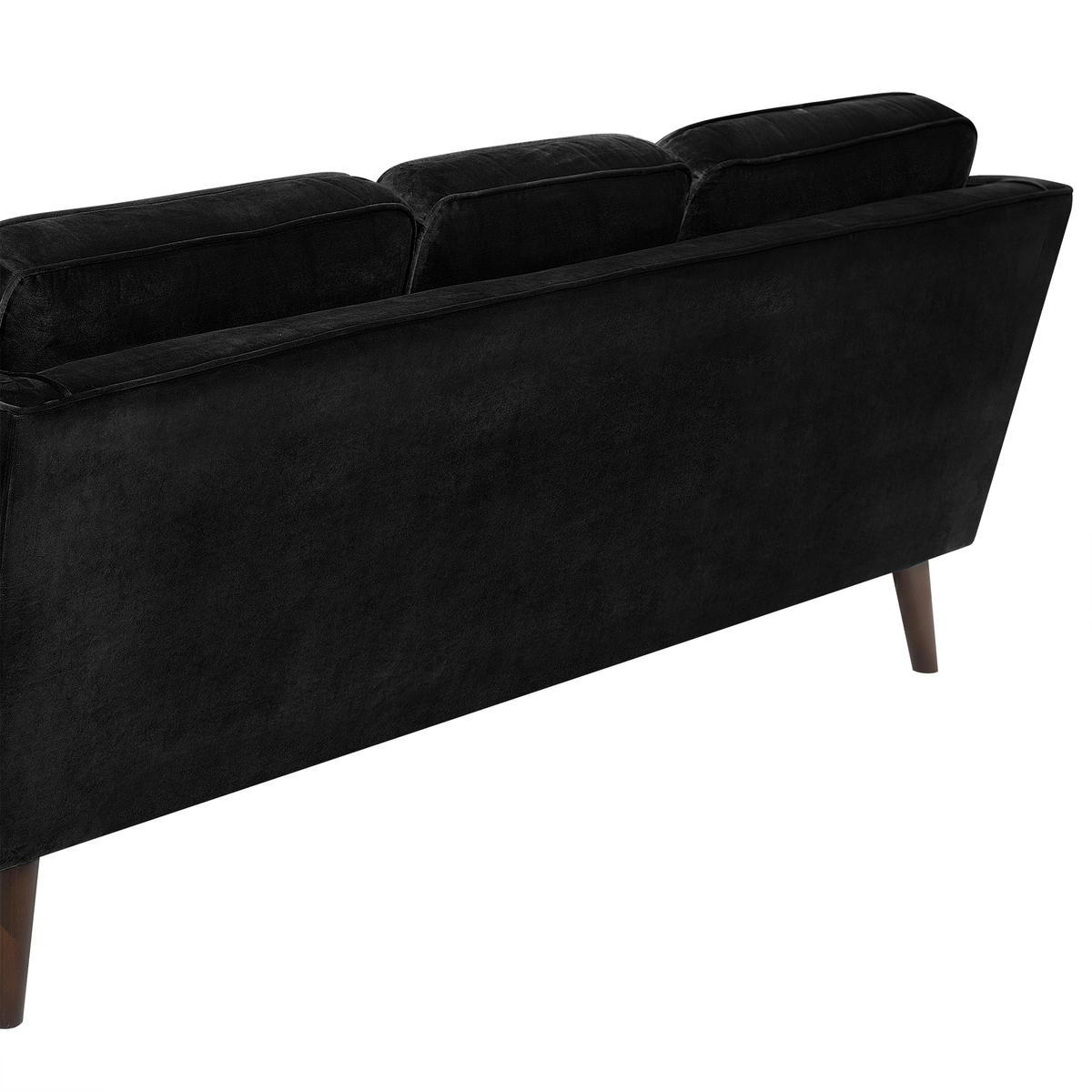 3-SITZER-SOFA Samtstoff Schwarz Lokka - Schwarz, Textil (204/85/83cm) - Beliani