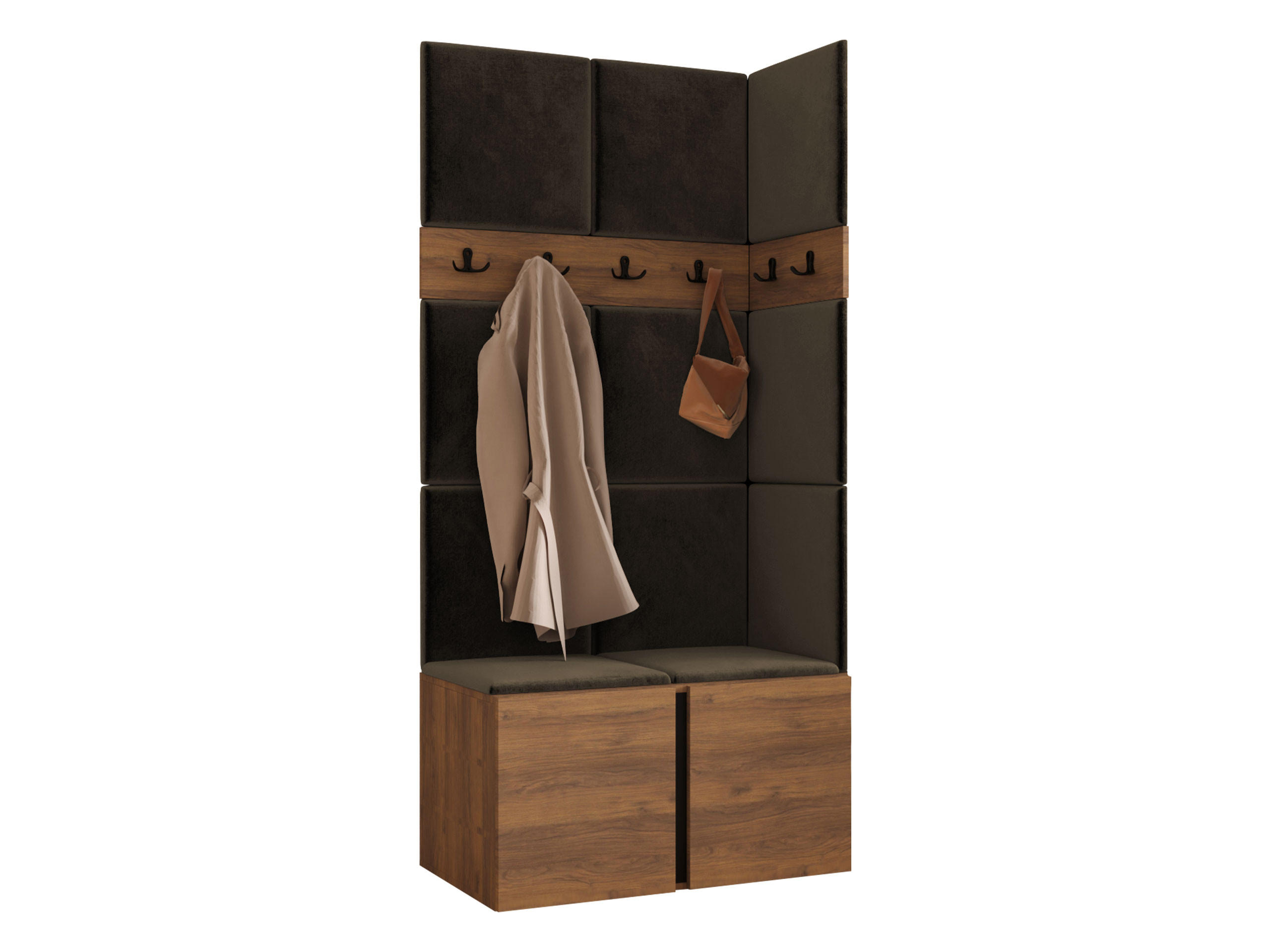 MOBILIER PENTRU HOL Orion I - maro/culoare lemn de nuc, material plastic/compozit lemnos (84/186/46cm) - MIRJAN24