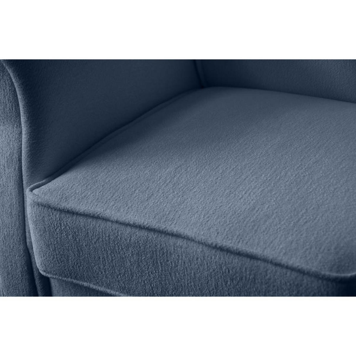 OHRENSESSEL Leonardo dunkelblau boucle-stoff - Dunkelblau, Holz/Textil (88/118/86cm) - Beautysofa