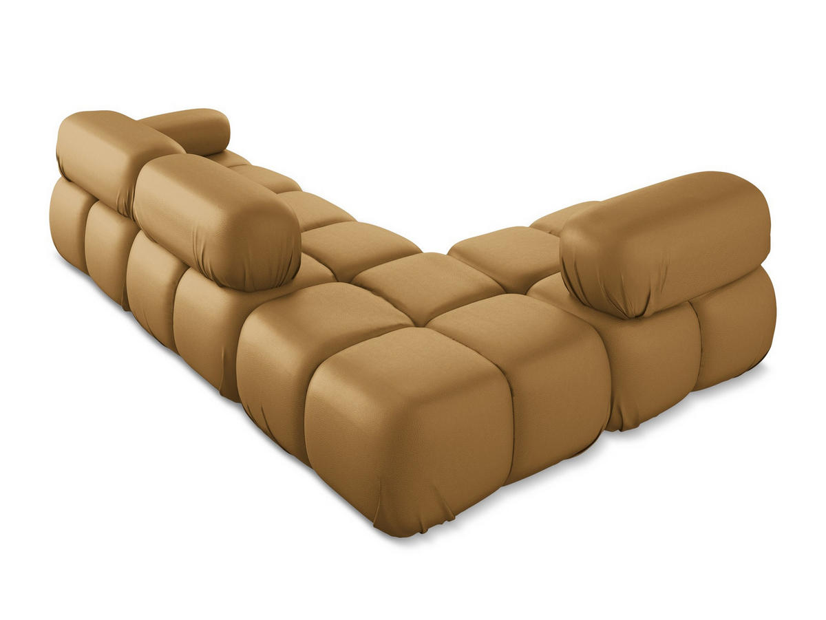 ECKSOFA Links Kunstleder Braun - Cognac/Schwarz, Leder/Kunststoff (190/285cm) - Makamii