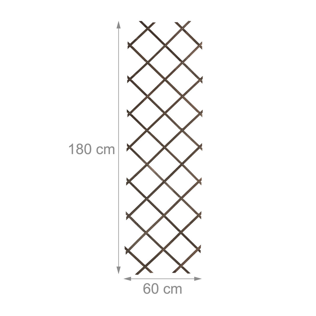 3XRANKGITTER - Braun, Holz (60/180/1cm) - Relaxdays