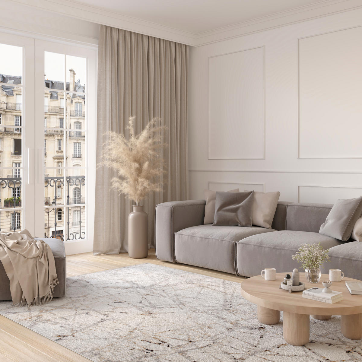 TEPPICH VALLEY Hellgrau 150/220 cm - Hellgrau, Textil (150/220cm) - Tapiso