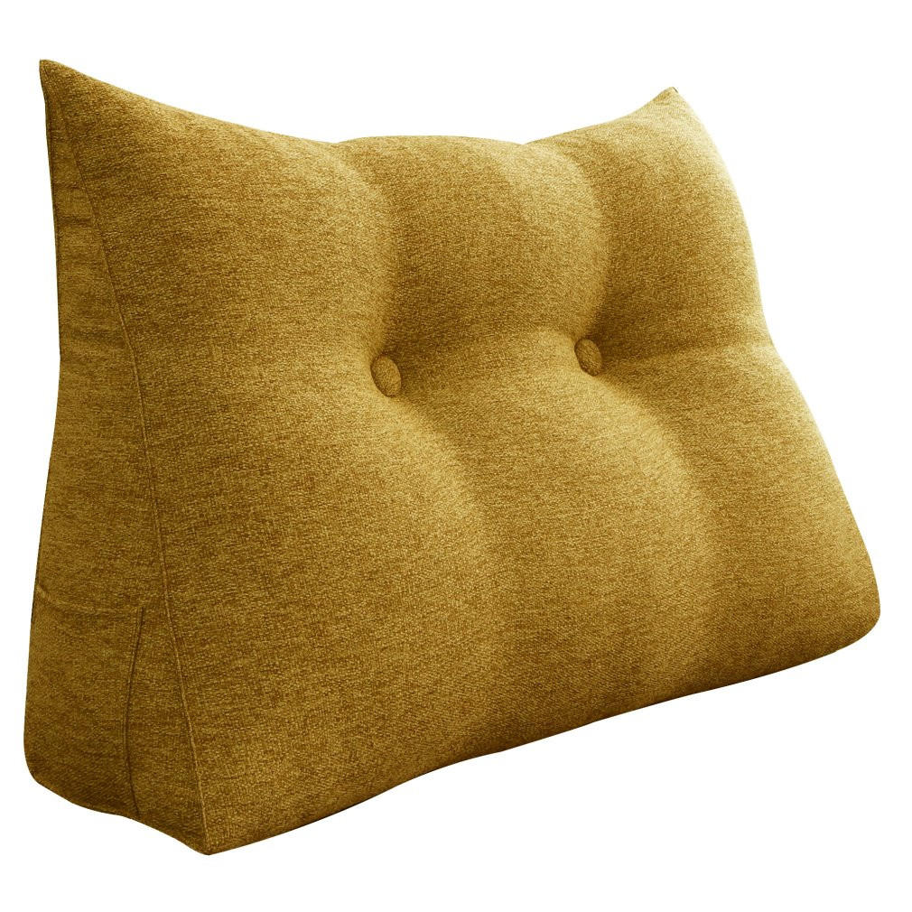 KEILKISSEN für Bett Leinenlook Gelb 80 cm - Gelb, Textil (50/80cm) - Vercart