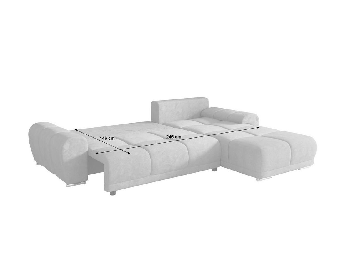 ECKSOFA BEGA L Rechts ARAGON 59 mit Schlaffunktion - Hellbraun, Textil (289/185cm) - Bedante
