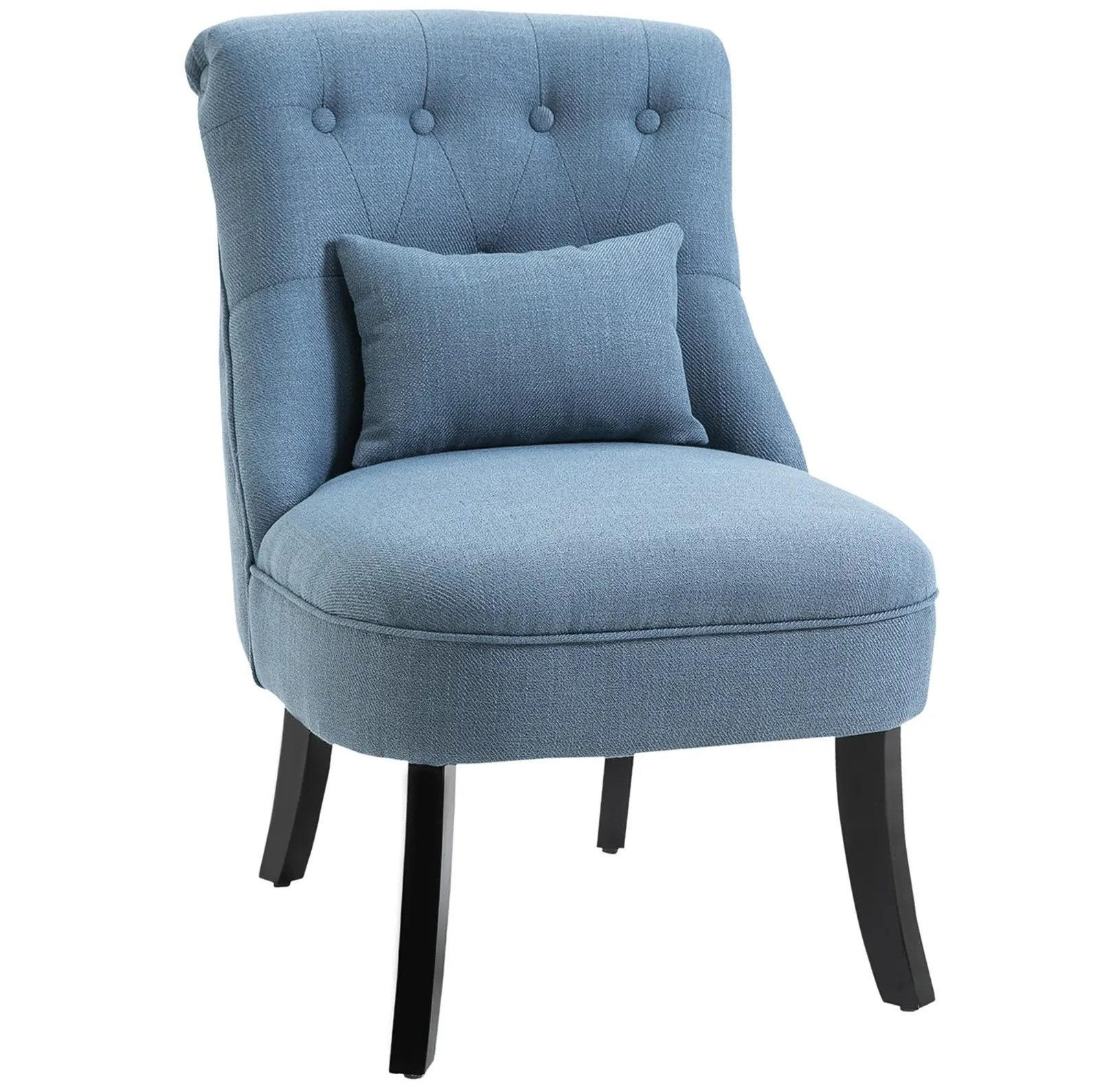 SESSEL 52.5/77/69 cm Blau aus Linen mit waschbarem Bezug - Blau, Textil (69/77/52.5cm) - OKMYHOME