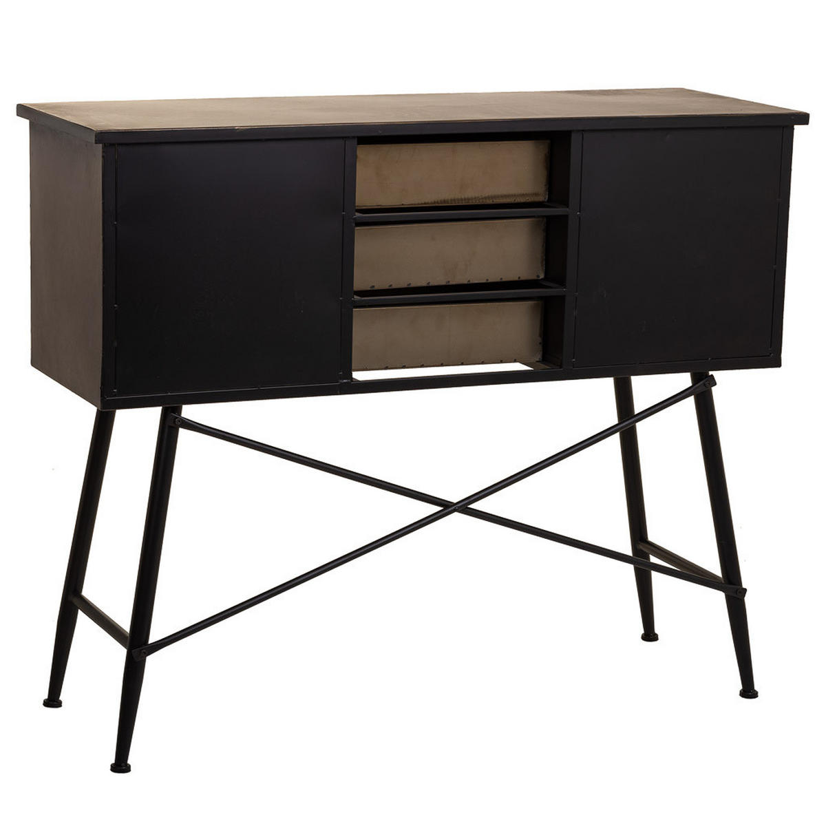 ANRICHTE 122x42x100 cm - Braun, Metall (122/100/42cm) - Wanderlust