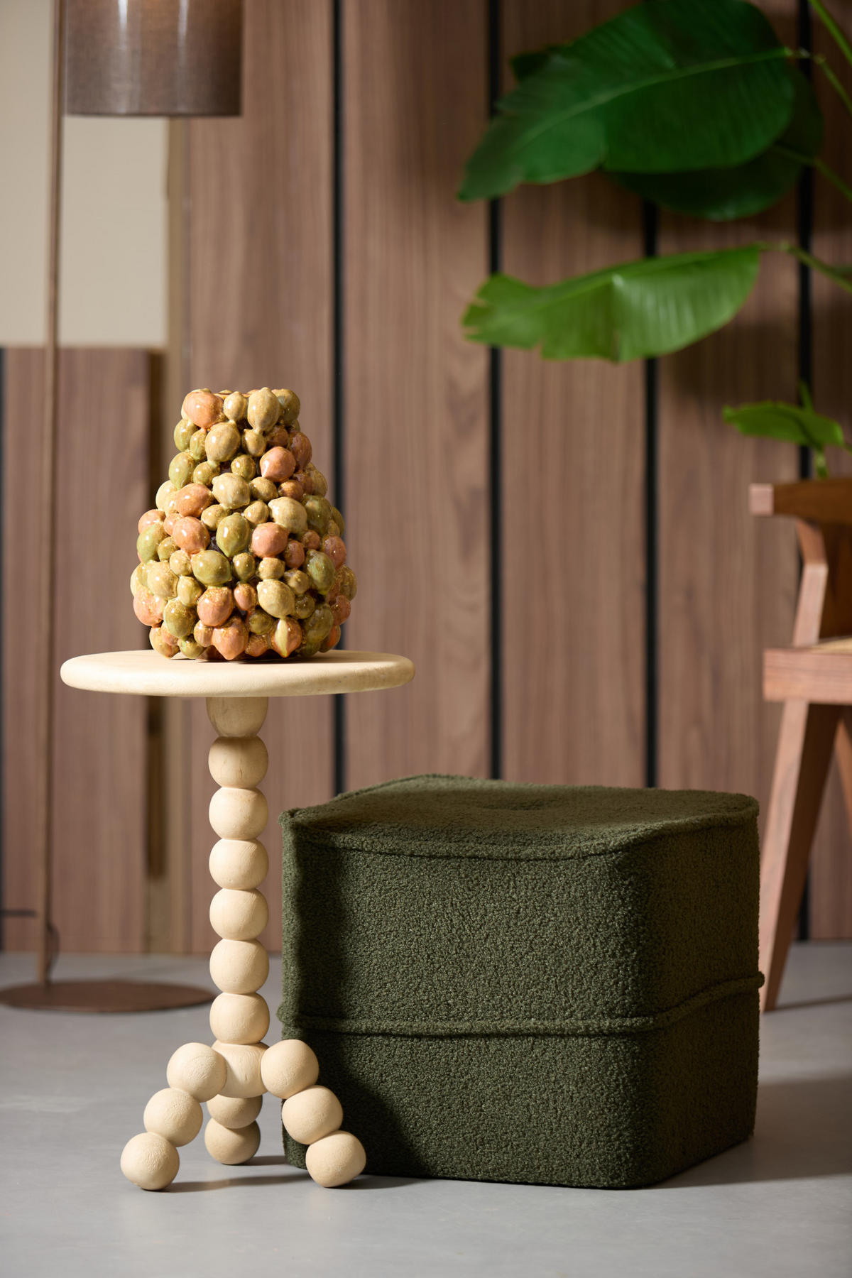 SITZPOUF Kiki Grün 40/40/35 cm - Grün, Textil (40/35/40cm) - Light & Living