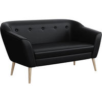 SOFA Doris (2-Sitzer) - Buchefarben/Schwarz, Holzwerkstoff/Buchenholz (140/75/74cm) - Meblini