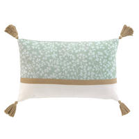 KISSEN mit dekorativen Fransen 30/50 cm - Grün, Naturmaterialien (30/50cm) - Douceur d´intérieur