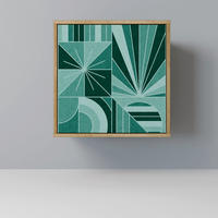 SIDEBOARD HARMONIC GRID, Eichefarben, 57,5x42x57,5 cm, Ohne Füße - Eichefarben/Multicolor, Holzwerkstoff (57.5/57.5/42cm) - SpaceRebels