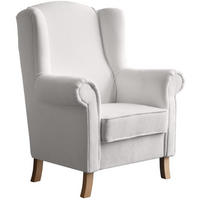 OHRENSESSEL Leonardo beige boucle-stoff - Beige, Holz/Textil (88/118/86cm) - Beautysofa