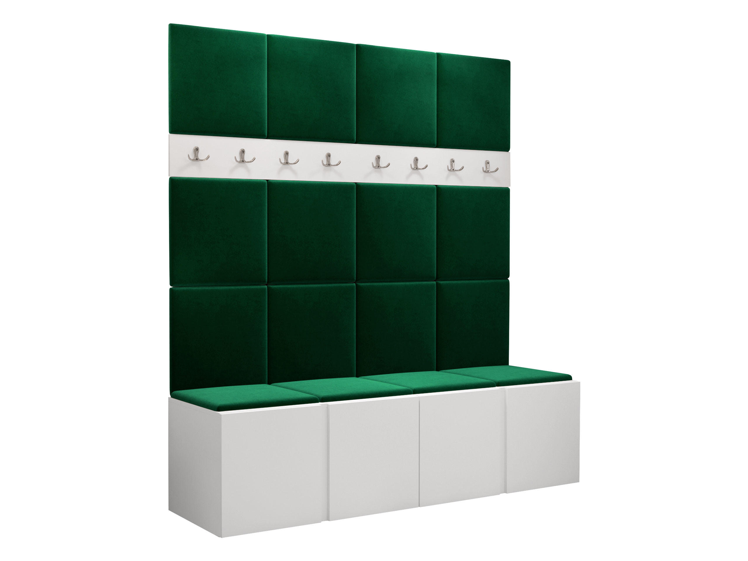 GARDEROBEN-SET Orion V - Weiß/Grün, Holzwerkstoff/Kunststoff (168/186/46cm) - MIRJAN24