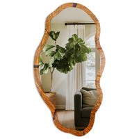 SPIEGEL 90x45 cm asymmetrisch mit Druck - Holzkonstruktion - Transparent, Glas (45/90/0.4cm) - TULUP