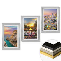 WANDBILDER 3er Set - 20x30 cm Silberner Rahmen - Sonnenuntergang am Meer - Silberfarben, Kunststoff (20/30cm) - ArtPrintCave