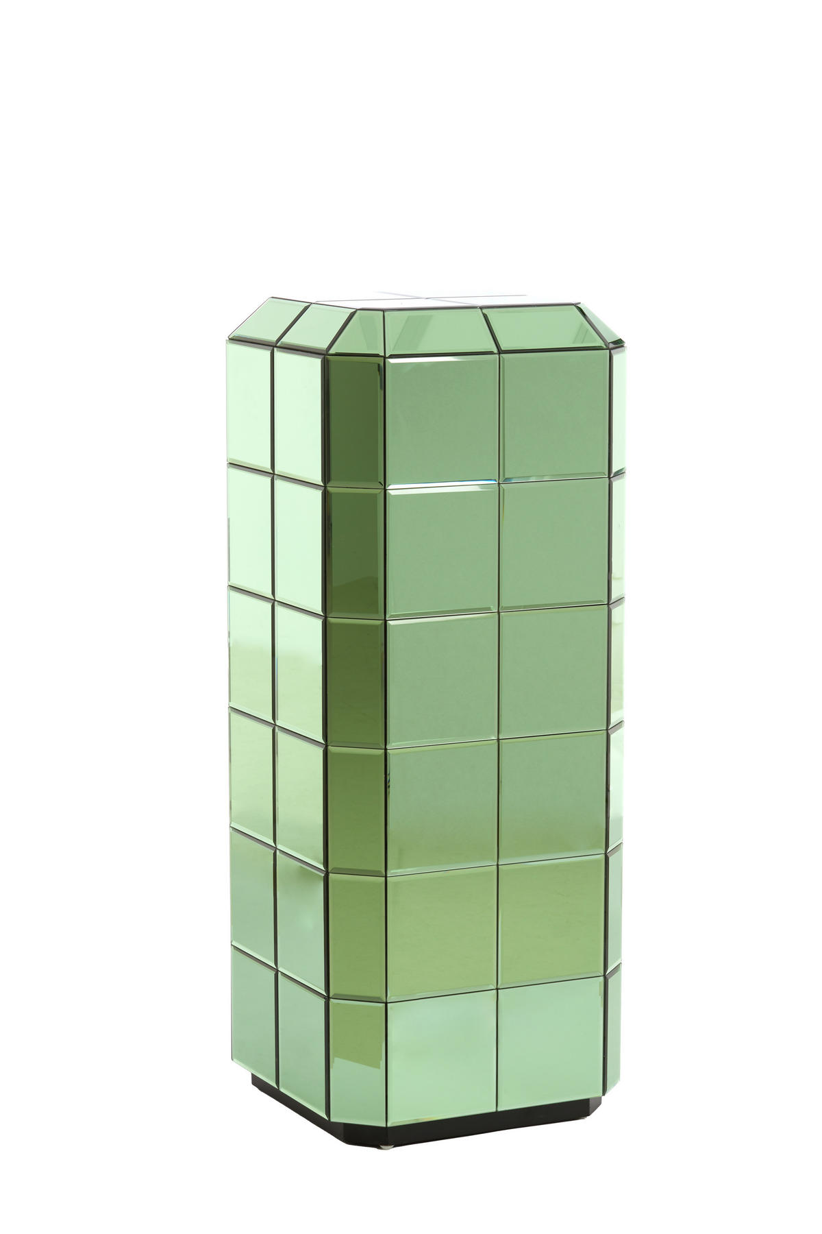 BLUMENSÄULE Luciano Grün 40/40/100 cm - Grün, Glas (40/40/100cm) - Light & Living