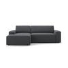 AUSKLAPPBARES-ECKSOFA links mit Container Jodie aus strukturiertem Stoff dunkelgrau 3 Sitzplätze - Dunkelgrau, Textil (246/151cm) - Micadoni