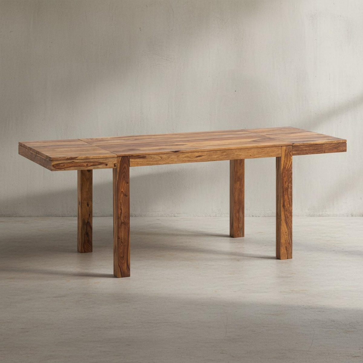 ESSZIMMERTISCH – Massivholz Braun 120–200 cm rechteckig verlängerbar - Sheeshamfarben/Braun, Holz (80/120/76cm) - KADIMA DESIGN