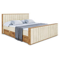 BOXBETT mit Matratze H3 und Lattenrost - LOLLI4-Z - 160x200 - Beige Monolith - Beige, Holzwerkstoff (160/200cm) - ALTDECOR