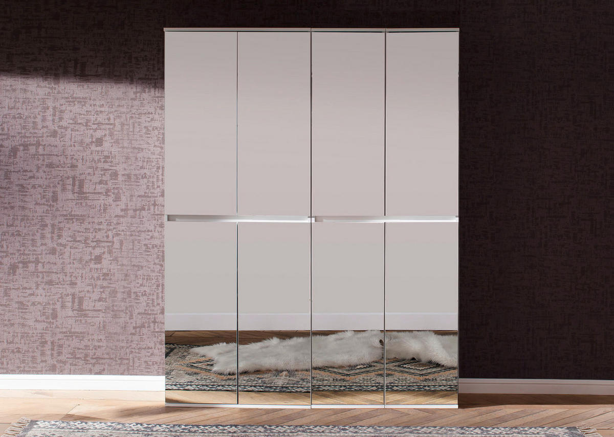 GARDEROBENSCHRANK weiß - Weiß, Holzwerkstoff (148/191/34cm) - ebuy24
