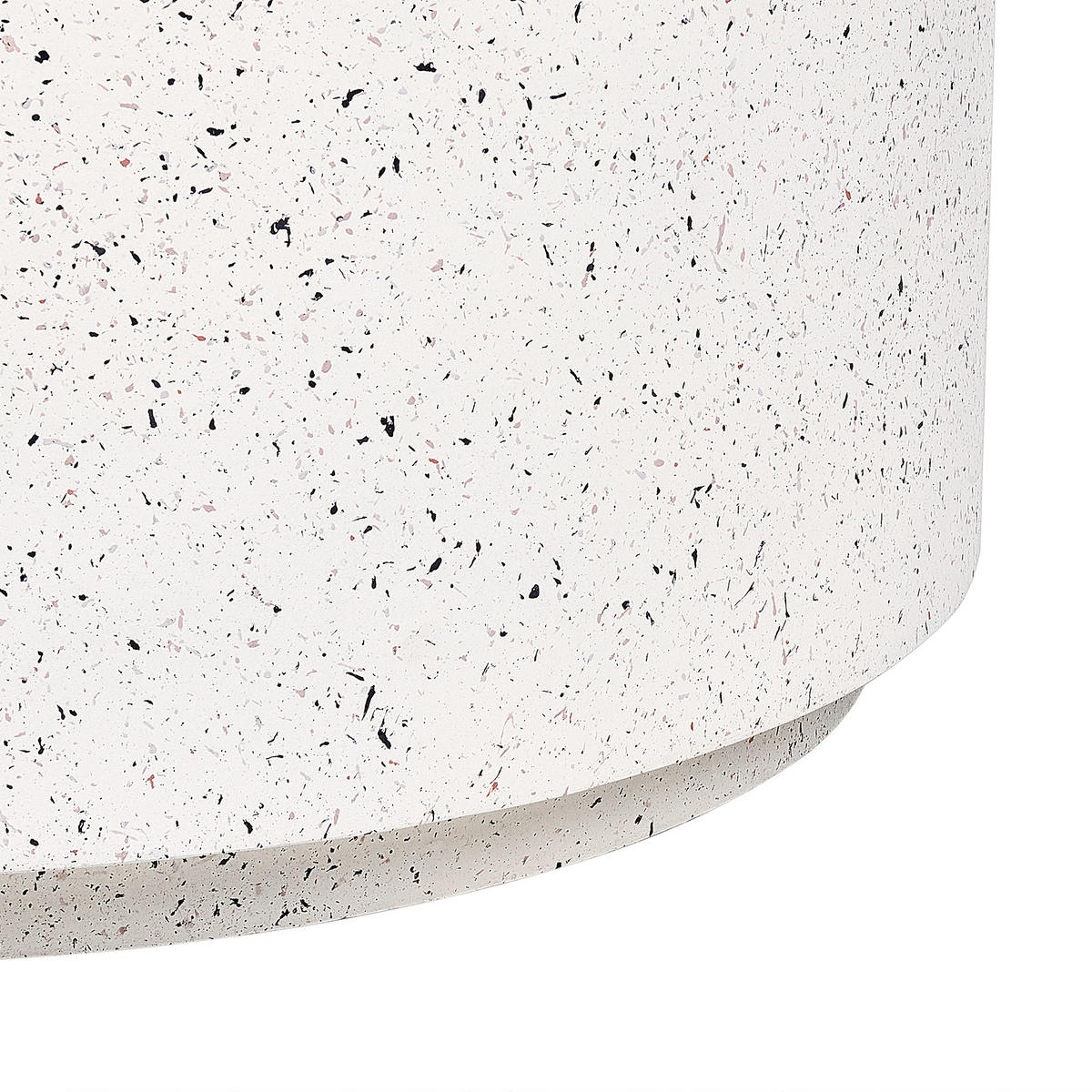 GARTEN Beistelltisch Beton weiß Terrazzo Optik rund 90 cm Trezzo - Weiß, Keramik (90/90/41cm) - Beliani