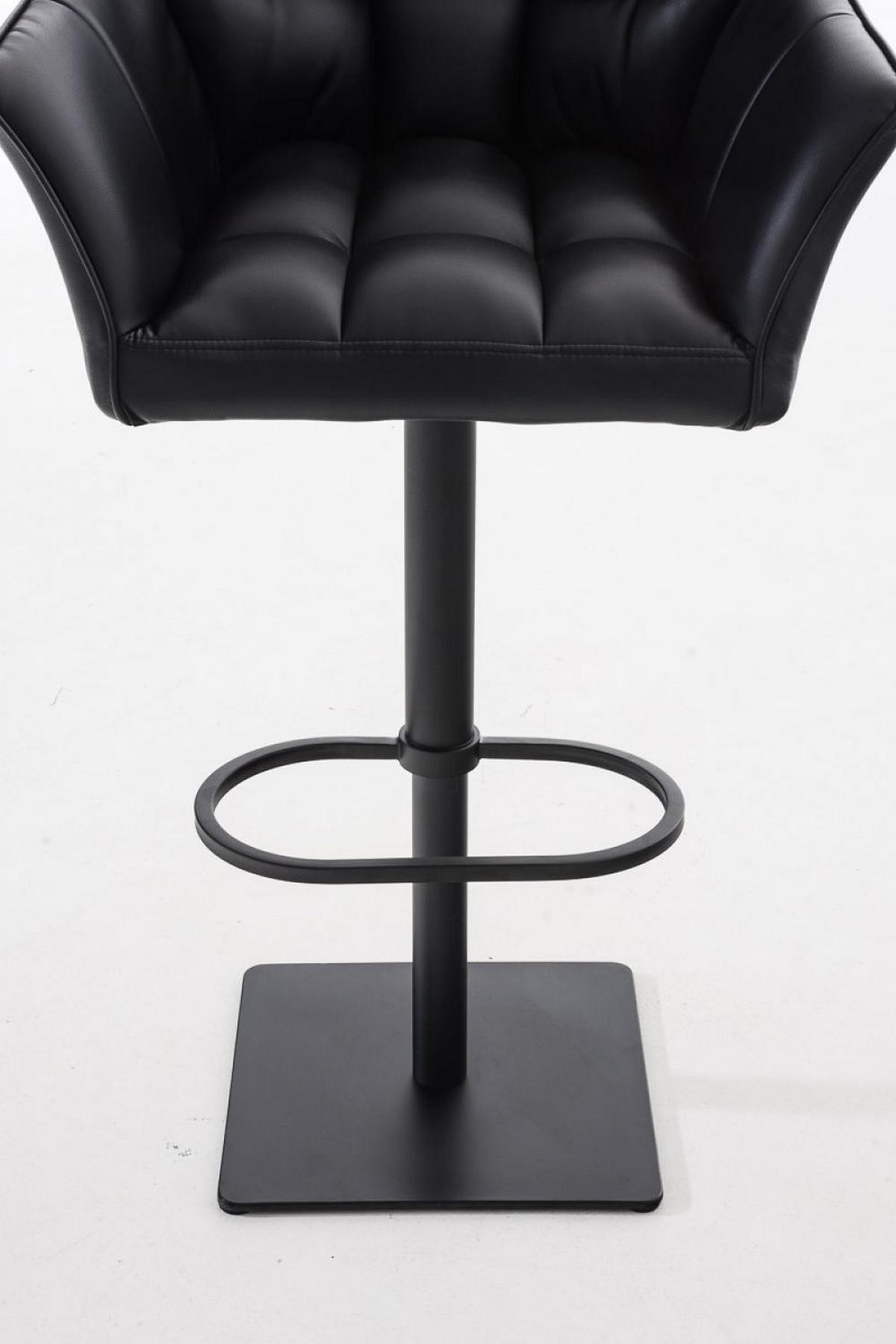 BARHOCKER Lederlook Schwarz - Schwarz, Textil/Metall (64/88/45cm) - CLP