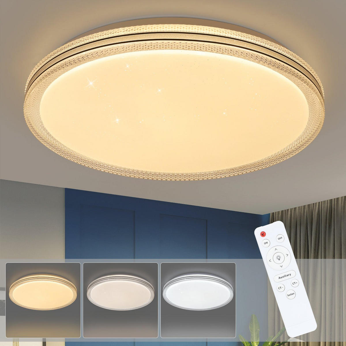 LED-DECKENLEUCHTE Andreas 40/40/6 cm - Weiß, Kunststoff (40/40/6cm) - Nettlife