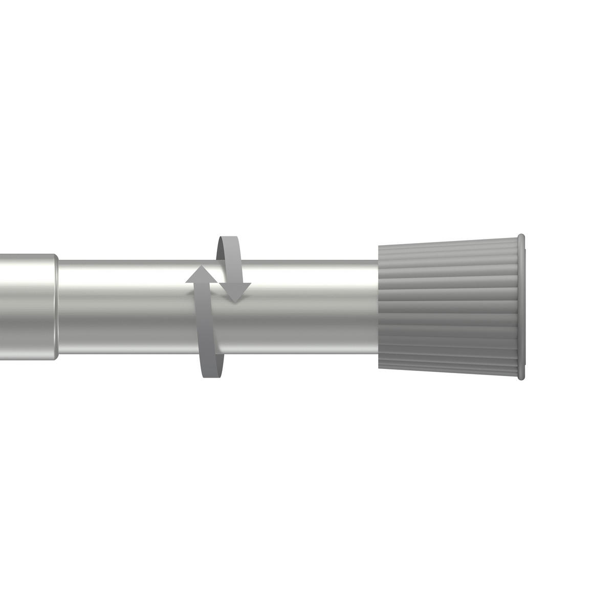 SPANNSTANGE/DUSCHVORHANGSTANGE Serrofix 125-220 cm, 26/23 mm Ø Silbergrau - Alufarben, Kunststoff/Metall (220cm) - INTERDECO