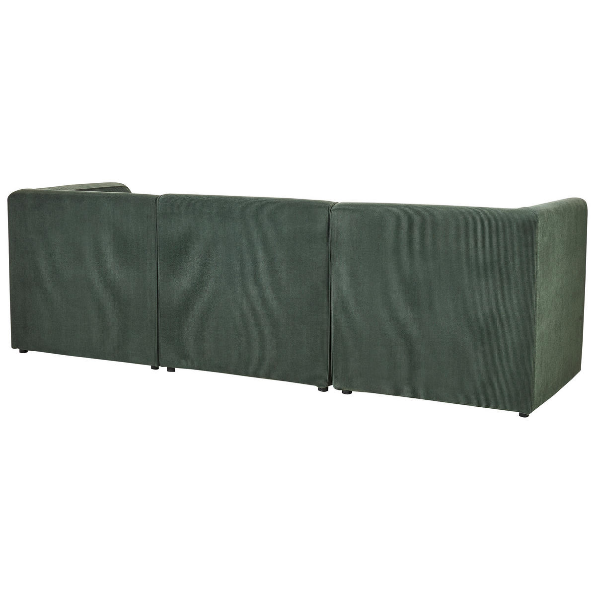 3-SITZER-SOFA Cord dunkelgrün mit Ottomane Lemvig - Grün, Textil (250/78/83cm) - Beliani