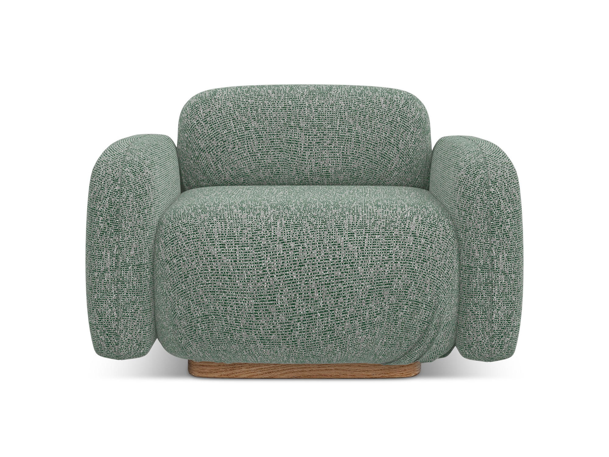 SESSEL Strukturstoff Stoff Grün - Braun/Hellgrün, Holz/Textil (110/73/95cm) - Makamii