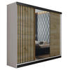 SCHIEBETÜRENSCHRANK MALANI - Weiß und Craft Eiche Gold 200x205x59 cm - Honigeiche/Weiß, Holzwerkstoff (200/205/59cm) - Kier Furniture