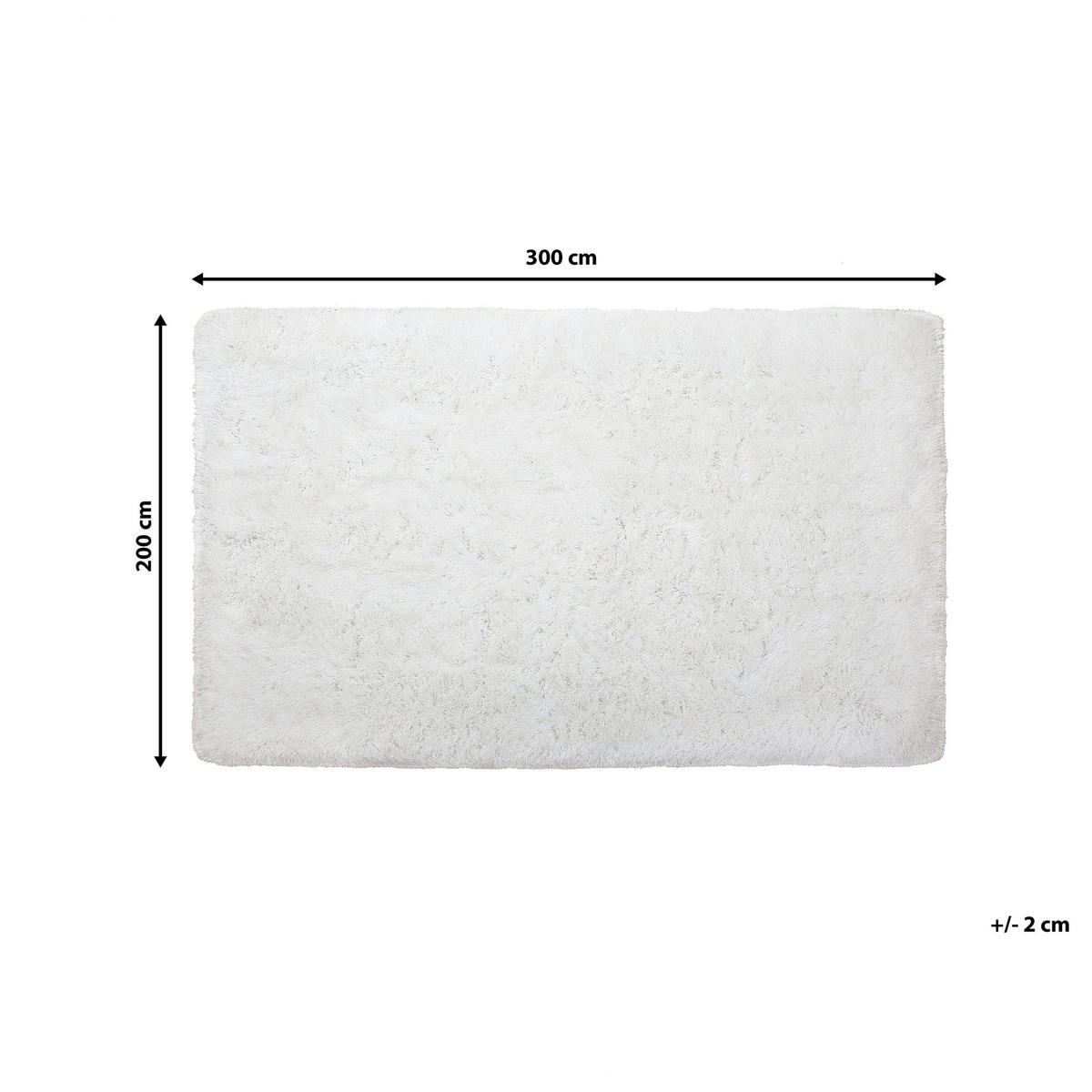 SHAGGY-TEPPICH Cide 300/200 cm - Weiß, Kunststoff (200/300cm) - Beliani