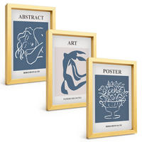 BILDER SET 3er Set - 20x30 cm Goldrahmen - Matisses stilvolle abstrakte Muster - Goldfarben, Kunststoff (20/30cm) - TULUP