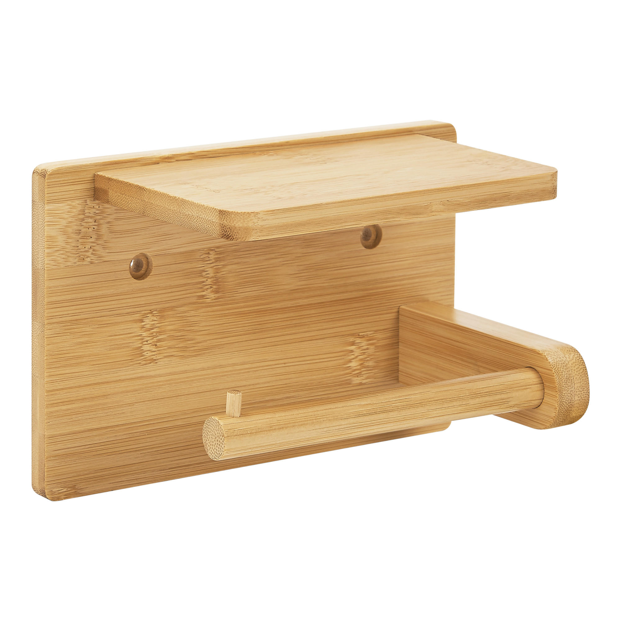 TOILETTENPAPIERHALTER Vallentuna - Naturfarben, Holz (18/12/10.5cm) - [en.casa]