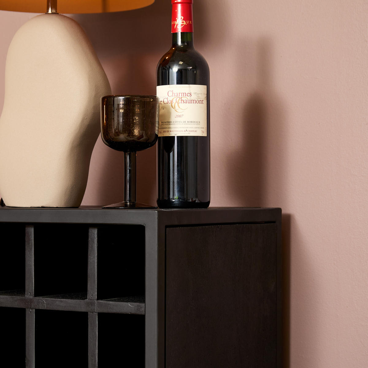 WEINSCHRANK New York Schwarz 35/55/90 cm - Schwarz, Holz (55/90/35cm) - Starfurn