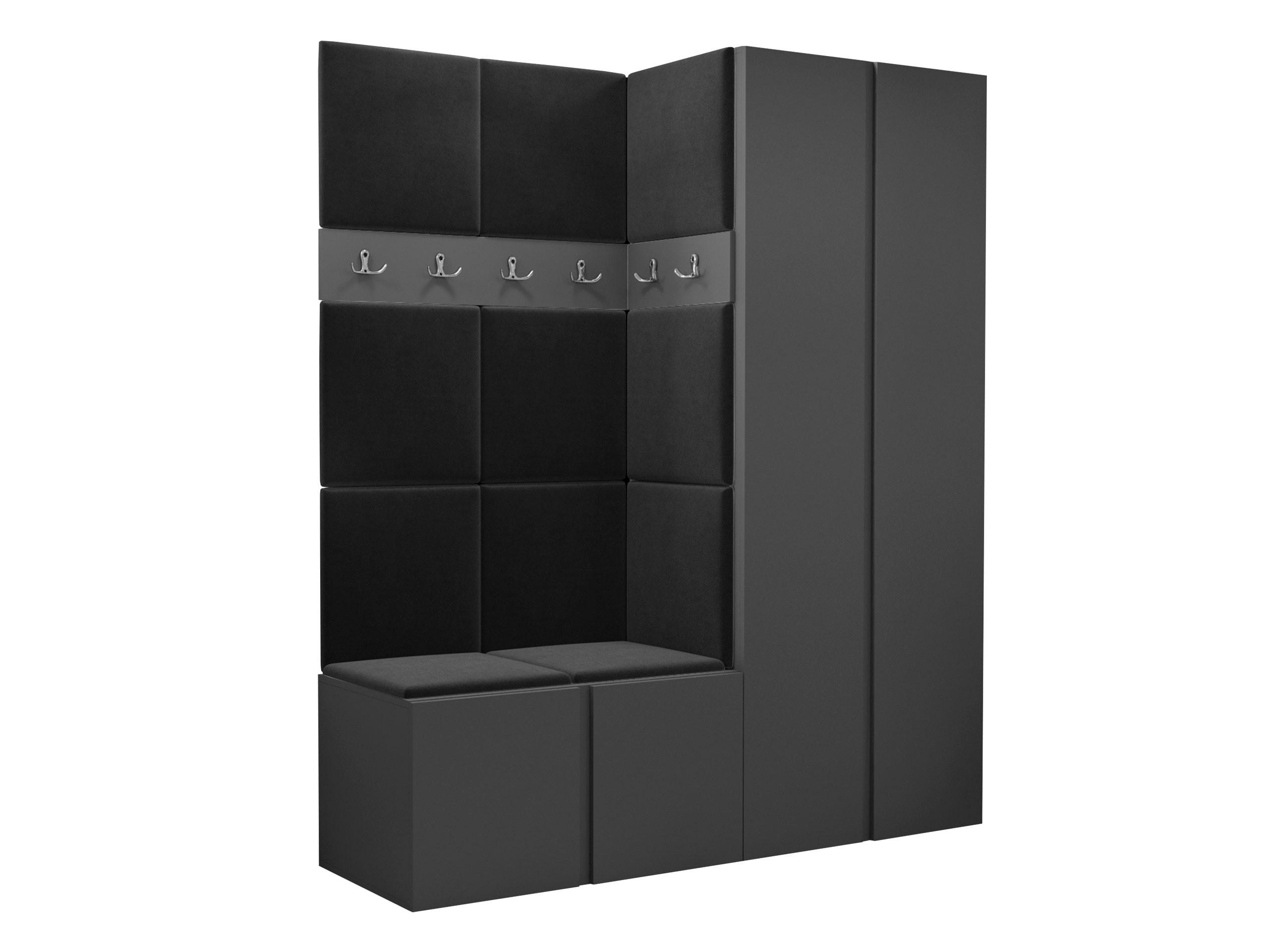 GARDEROBEN-SET Orion III - Anthrazit/Graphitfarben, Holzwerkstoff/Kunststoff (158/186/46cm) - MIRJAN24