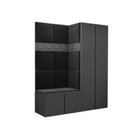 GARDEROBEN-SET Orion III - Anthrazit/Graphitfarben, Holzwerkstoff/Kunststoff (158/186/46cm) - MIRJAN24