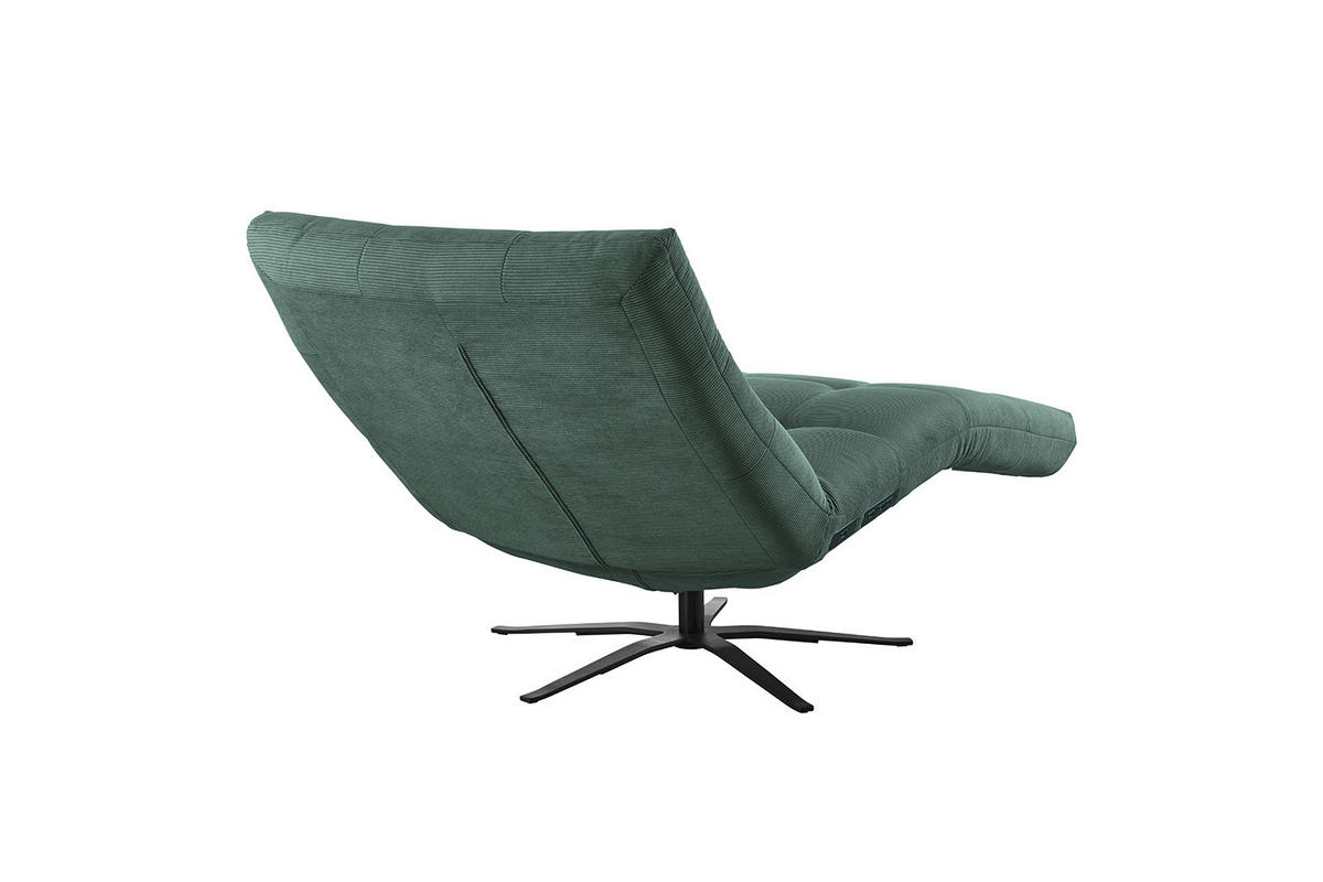 RELAXLIEGE LETICIA Smaragdgrün Cord - Smaragdgrün/Schwarz, Textil/Metall (82/115/156cm) - KAWOLA
