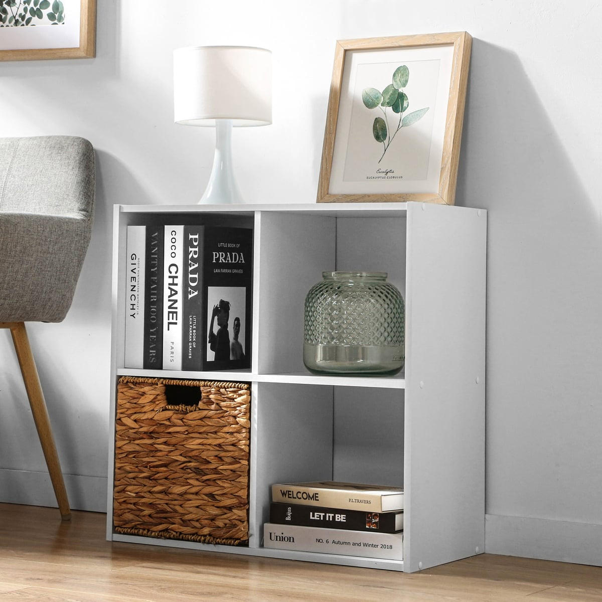 MÖBELSTÜCK 4 Fächer compo 61,5/29,5/61,5 cm - Weiß, Holzwerkstoff (61.5/61.5/29.5cm) - Calicosy