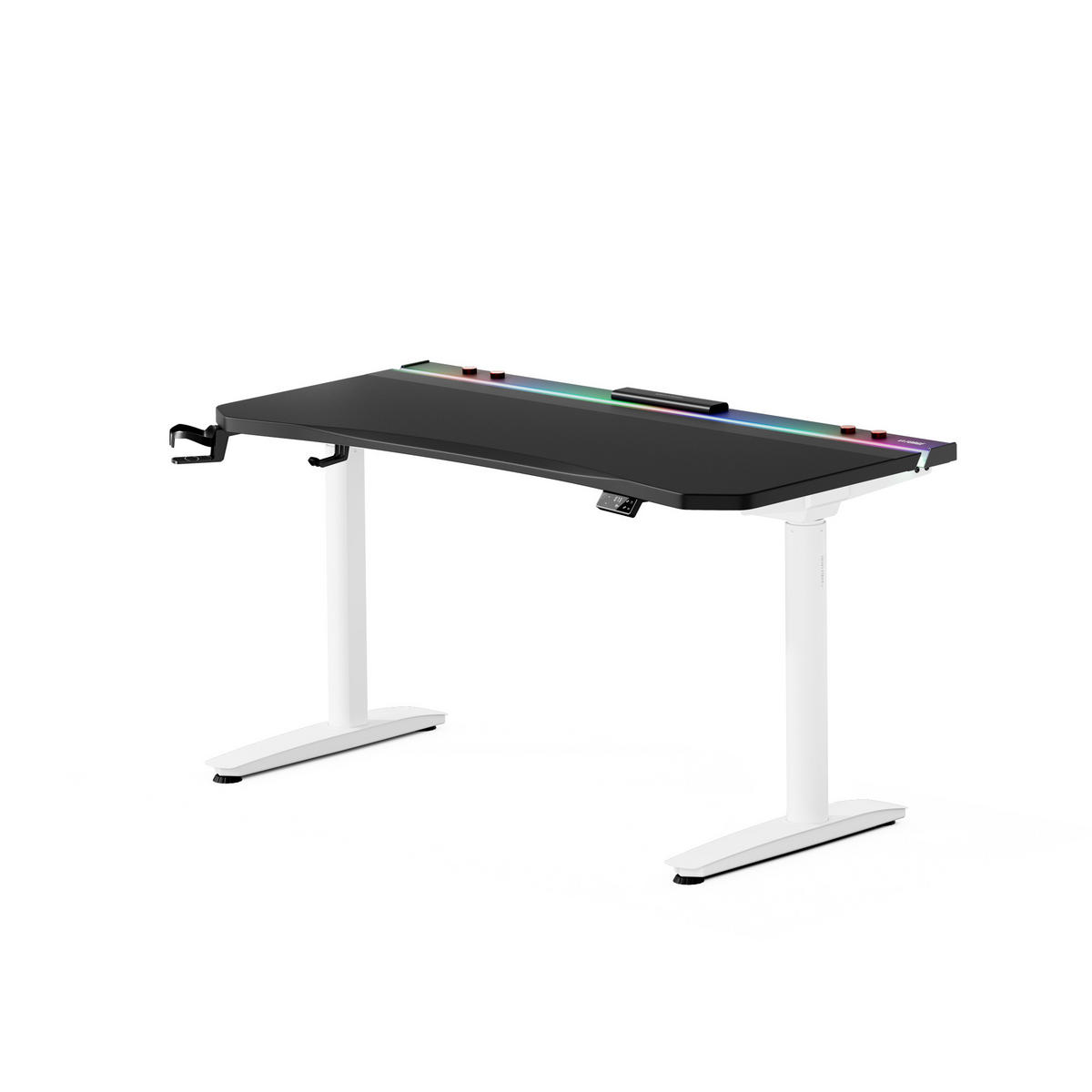 ELEKTRISCH verstellbarer Gaming-Schreibtisch X-Forge 140 x 70 cm - Schwarz/Weiß, Metall (70/140/73cm) - Diablo Chairs