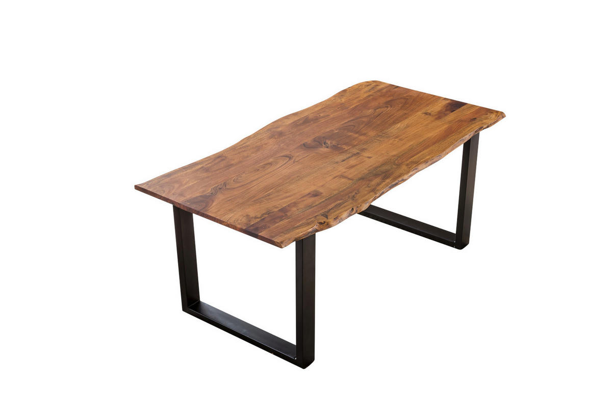 ESSTISCH LAURINA - Nussbaumfarben/Walnussfarben, Holz/Metall (90/180/77cm) - SAM
