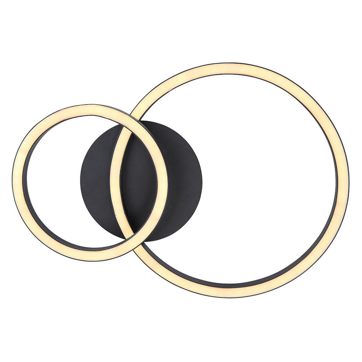 LED DECKENLEUCHTE Schwarz Opal Matt - Schwarz, Metall (42/30/7.5cm) - Globo Lighting