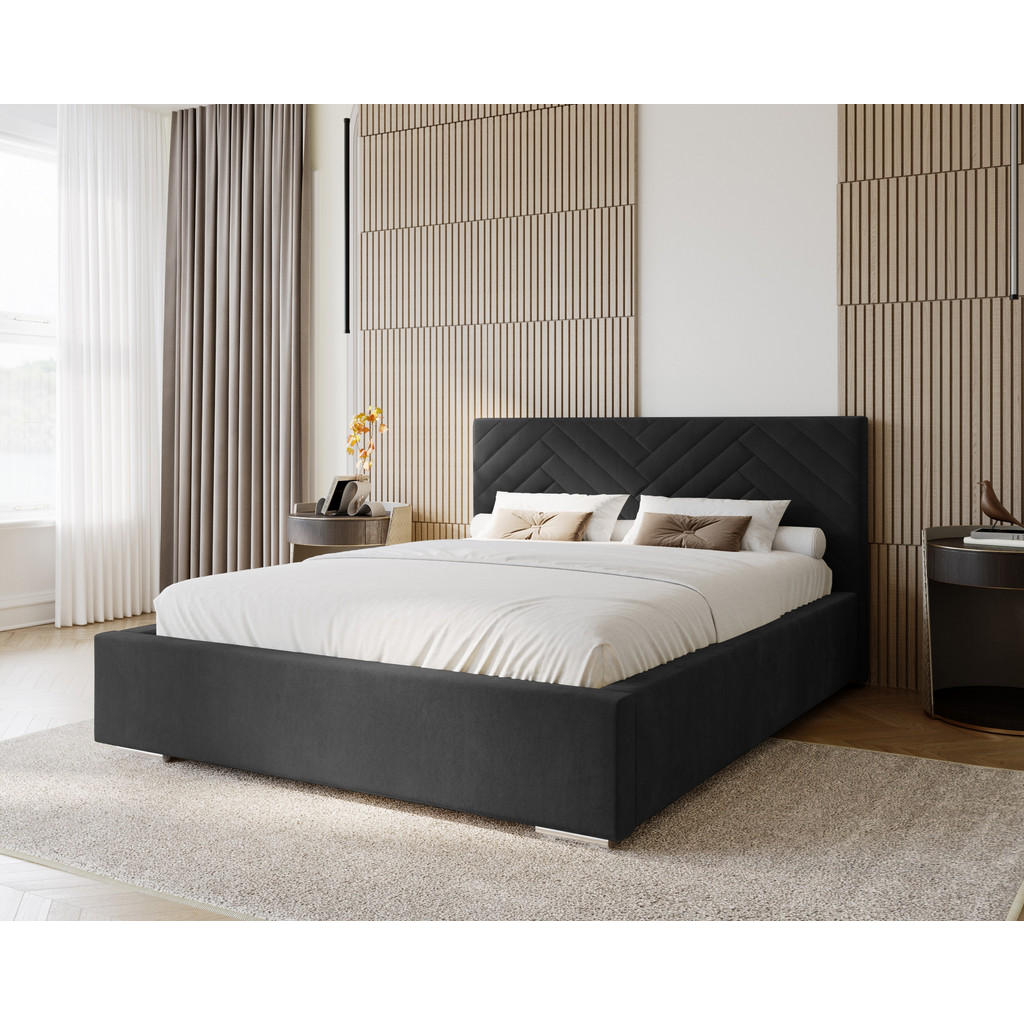 Thumbnail - Marpur Polsterbett, Schwarz, Textil, Höhe ca. 18 cm, 180x200 cm, Oeko-Tex® Standard 100, Schlafzimmer, Betten, Polsterbe...