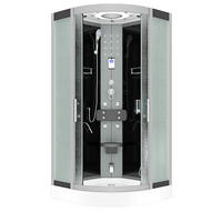 DAMPFDUSCHE Duschkabine D58-23M2 sw 100x100 - Schwarz, Glas/Kunststoff (100/100/215cm) - AcquaVapore by Sandra Jentho
