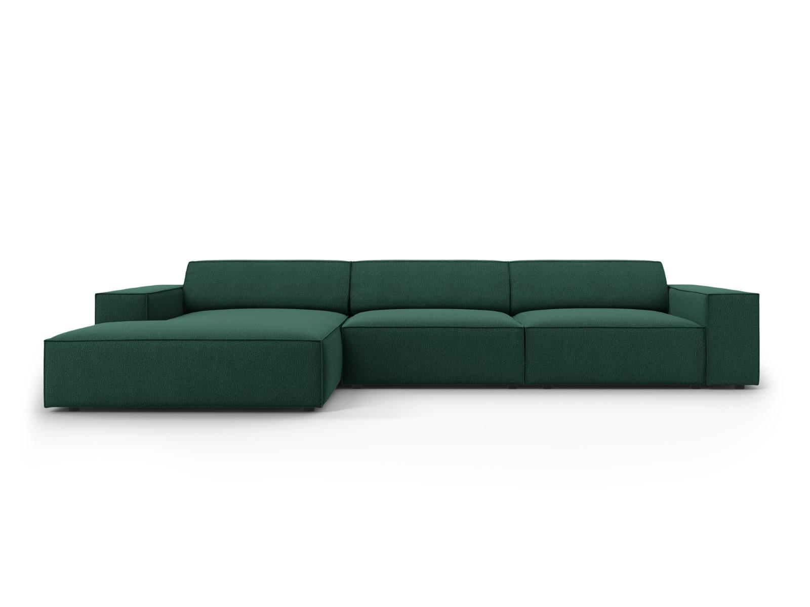 ECKSOFA links Jodie aus strukturiertem Stoff grün 4 Sitzplätze - Grün, Textil (166/284cm) - Micadoni