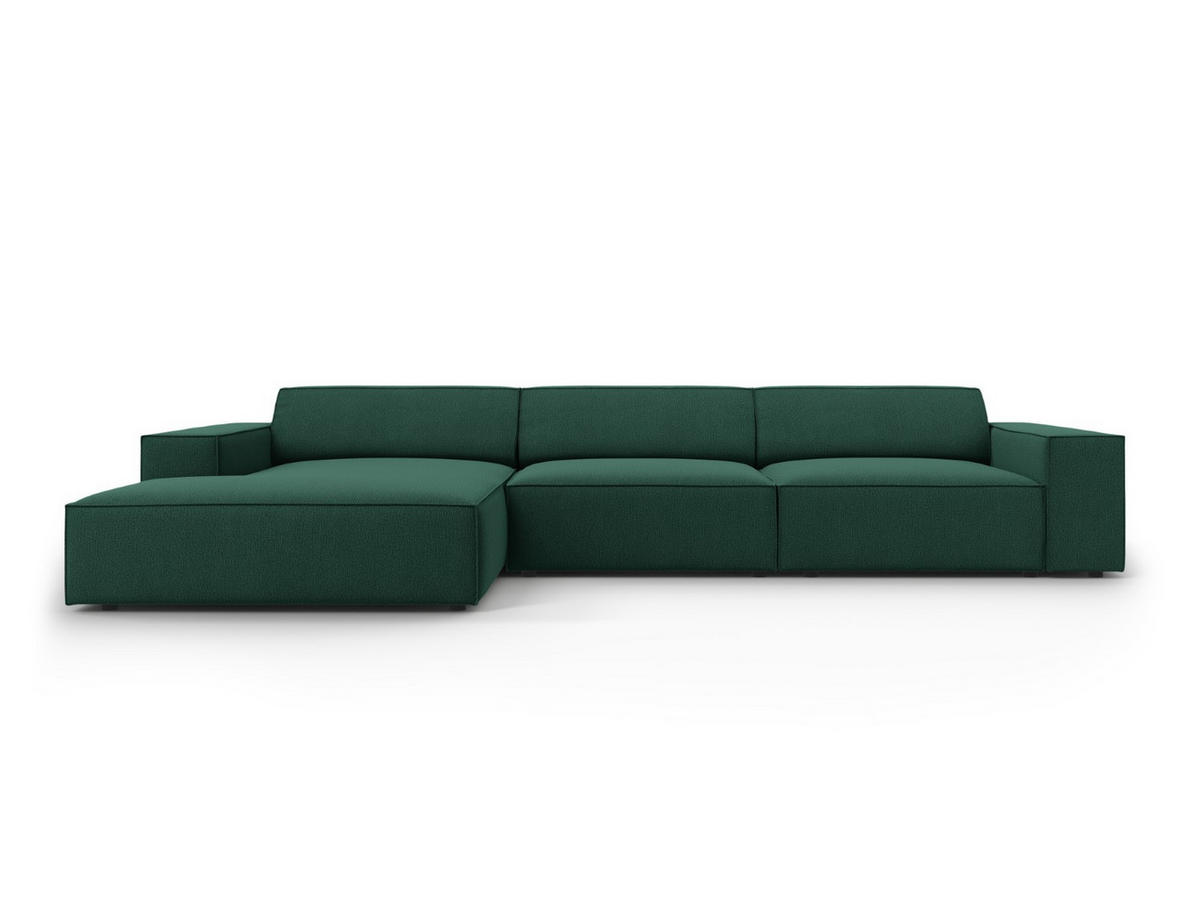 ECKSOFA links Jodie aus strukturiertem Stoff grün 4 Sitzplätze - Grün, Textil (166/284cm) - Micadoni