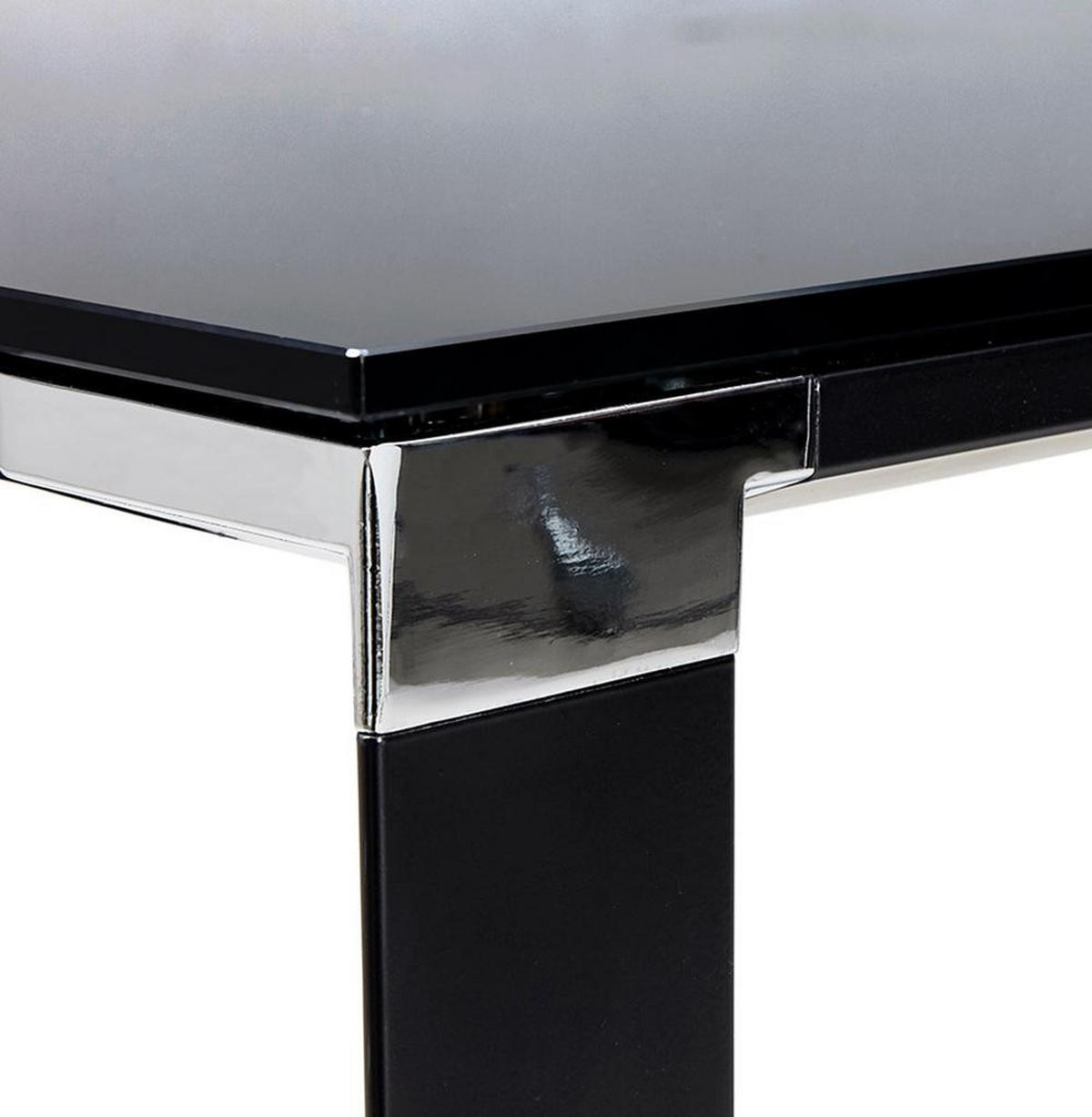 SCHREIBTISCH Glas Chromakzente Für Besprechungsraum KERIX, Schwarz 200x100x74 cm - Schwarz, Glas/Metall (100/200/74cm) - KADIMA DESIGN