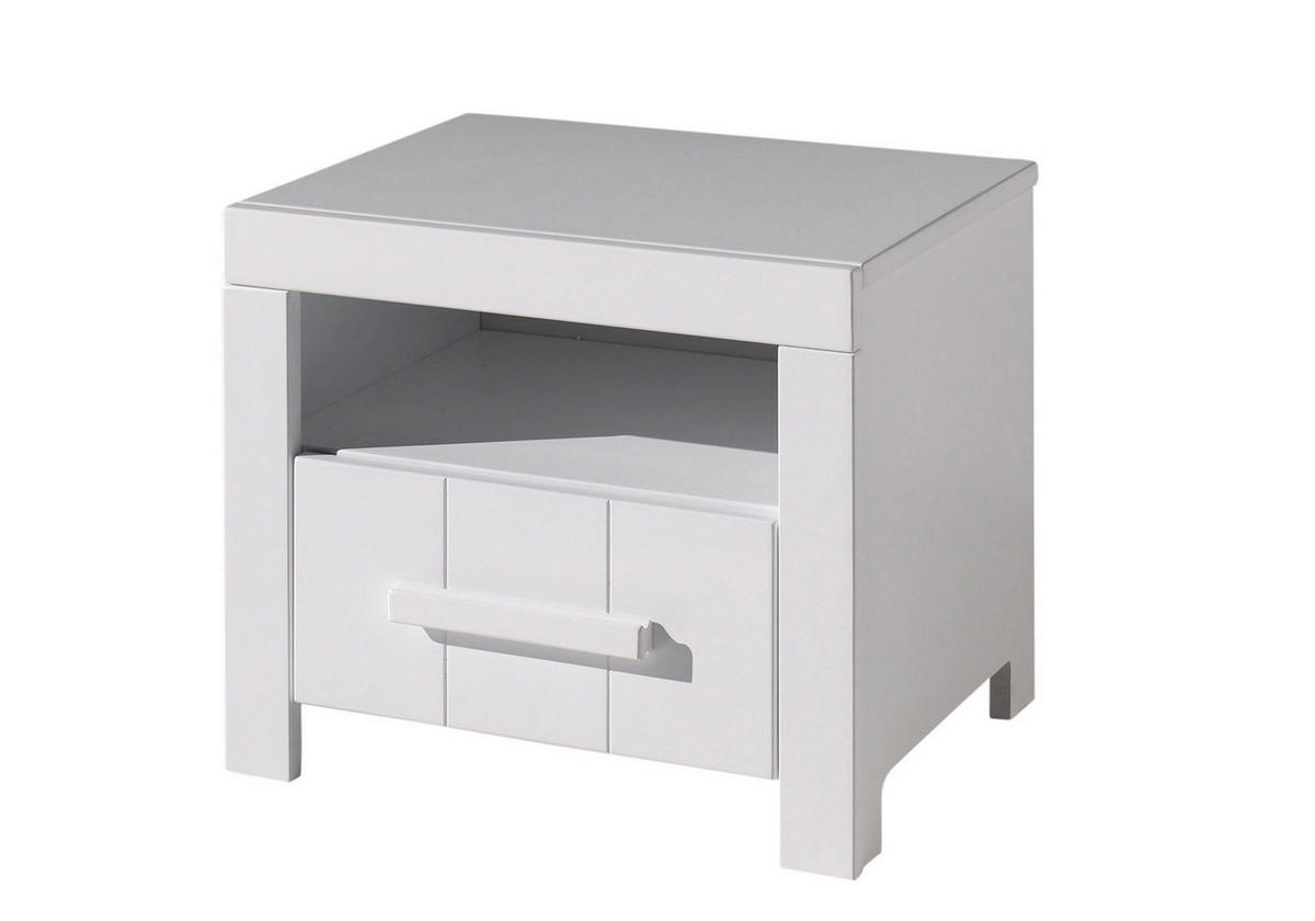 NACHTSCHRANK Karalynn 50x39x42 mit Schublade aus MDF in Weiß - Weiß, Holzwerkstoff (50/42/39cm) - 58aufmkessel